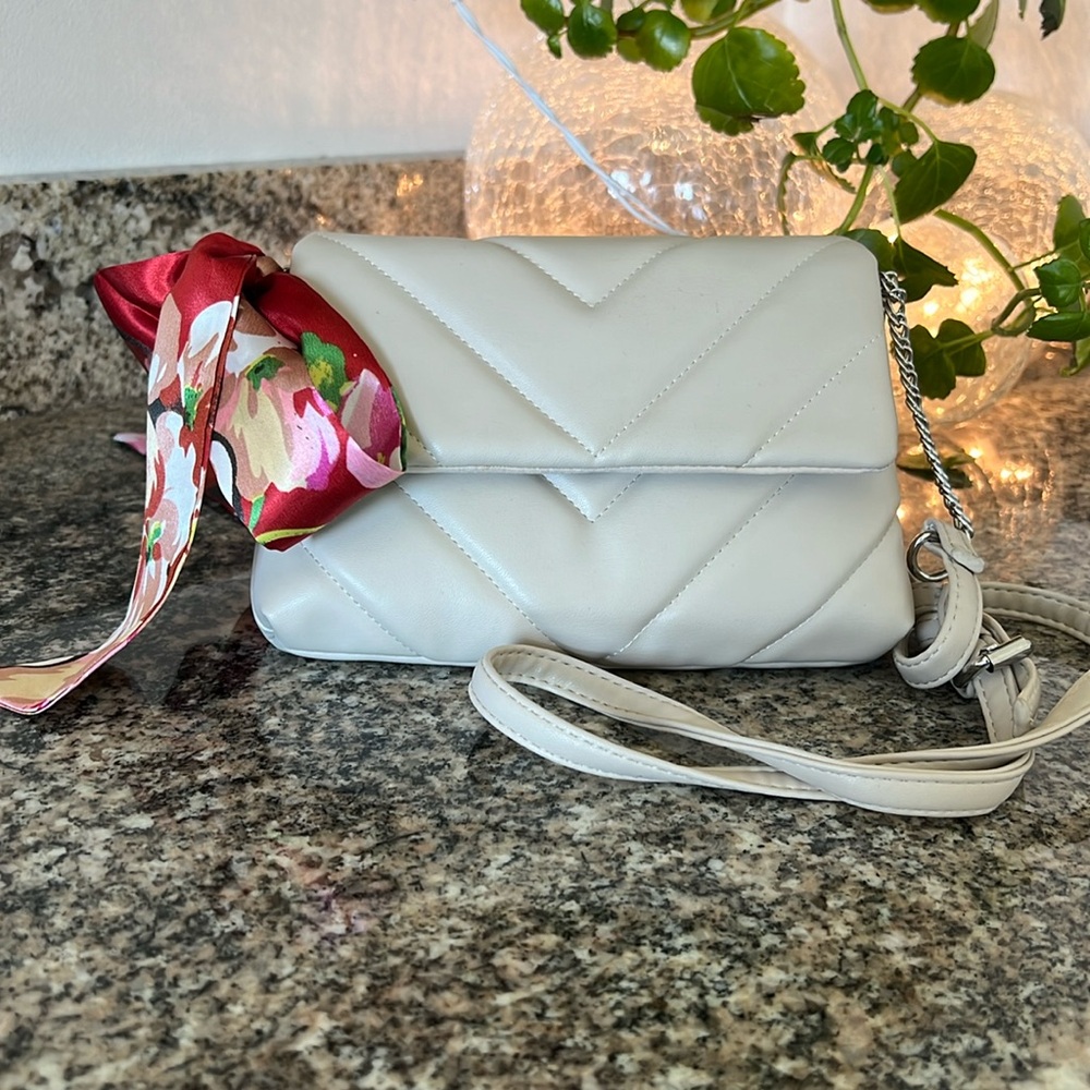 Tan Chevron Mini Purse